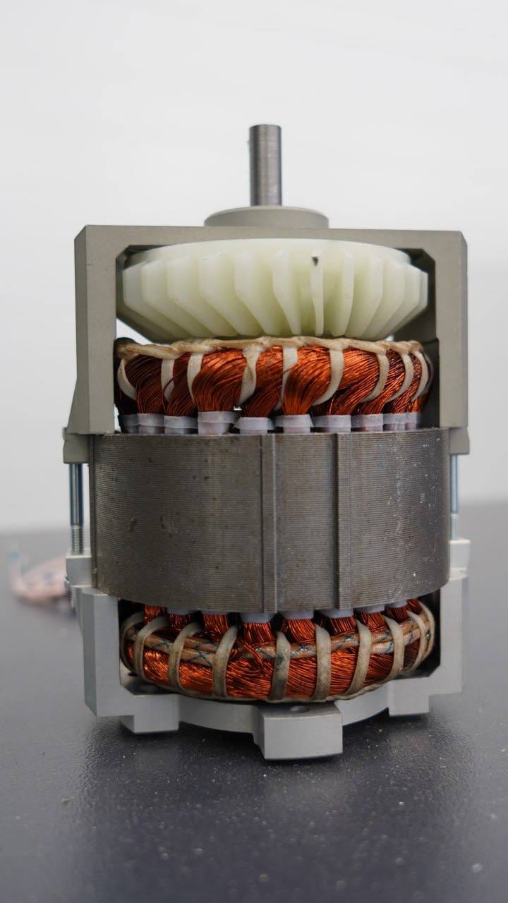 Angle-grinder motor module — disassembled