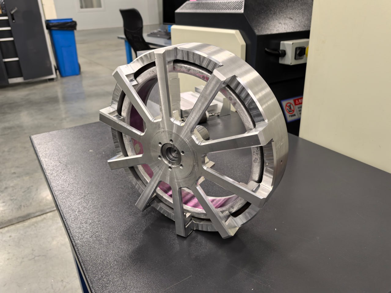 Aluminum rotor close-up · machined finish
