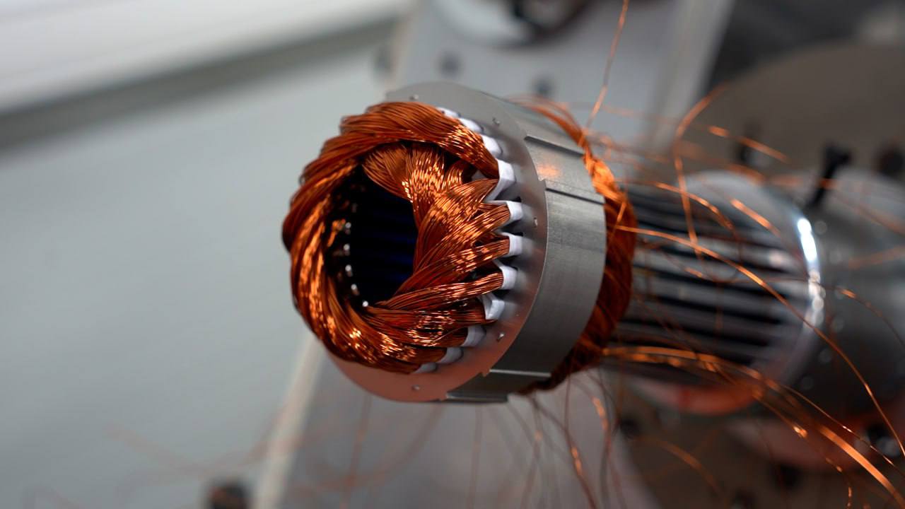 Motor winding line — copper wire forming on stator