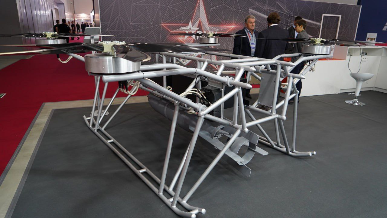 Heavy quadcopter at the Army-2024 pavilion